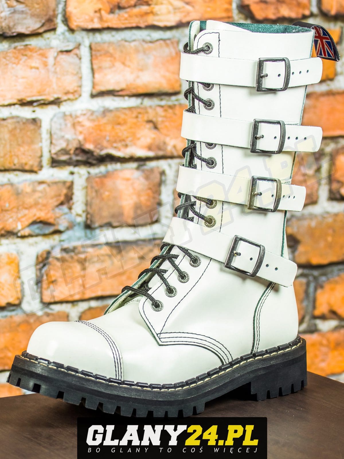 Glany 15 dziurek z 4 klamrami białe