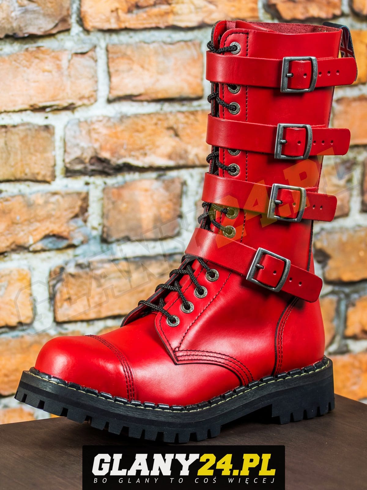 Glany 15 dziurek z 4 klamrami czerwone