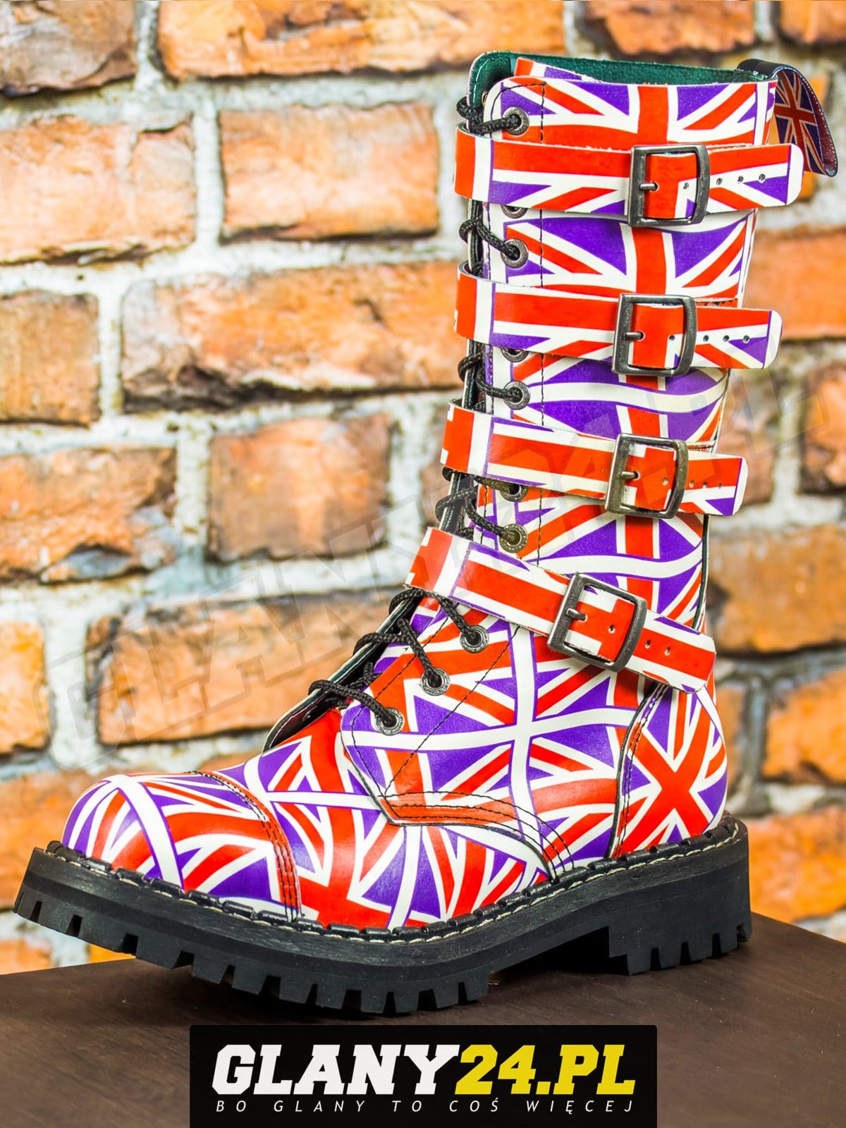 Glany 15 dziurek z 4 klamrami flaga Wielkiej Brytanii