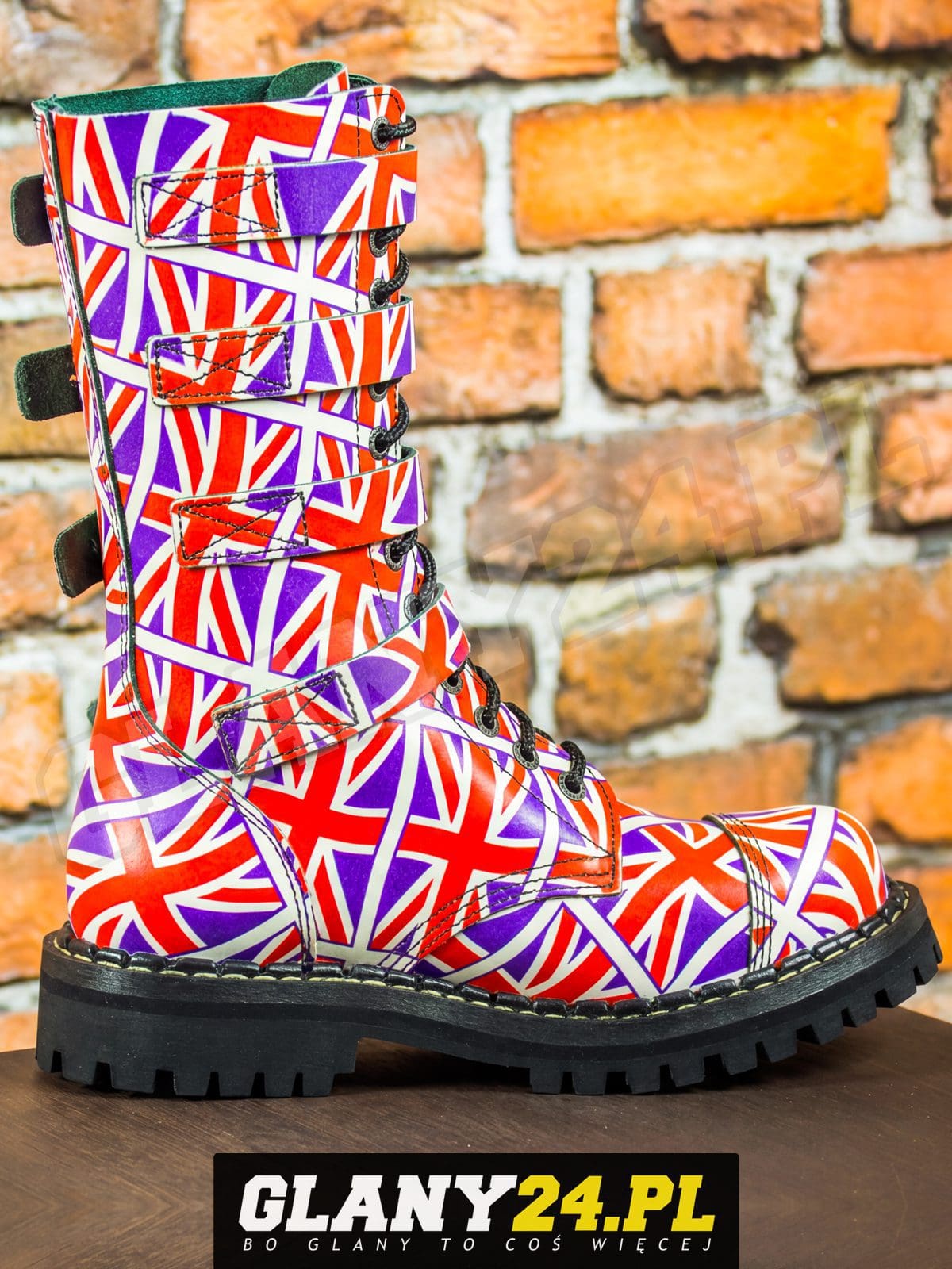 Glany 15 dziurek z 4 klamrami flaga Wielkiej Brytanii