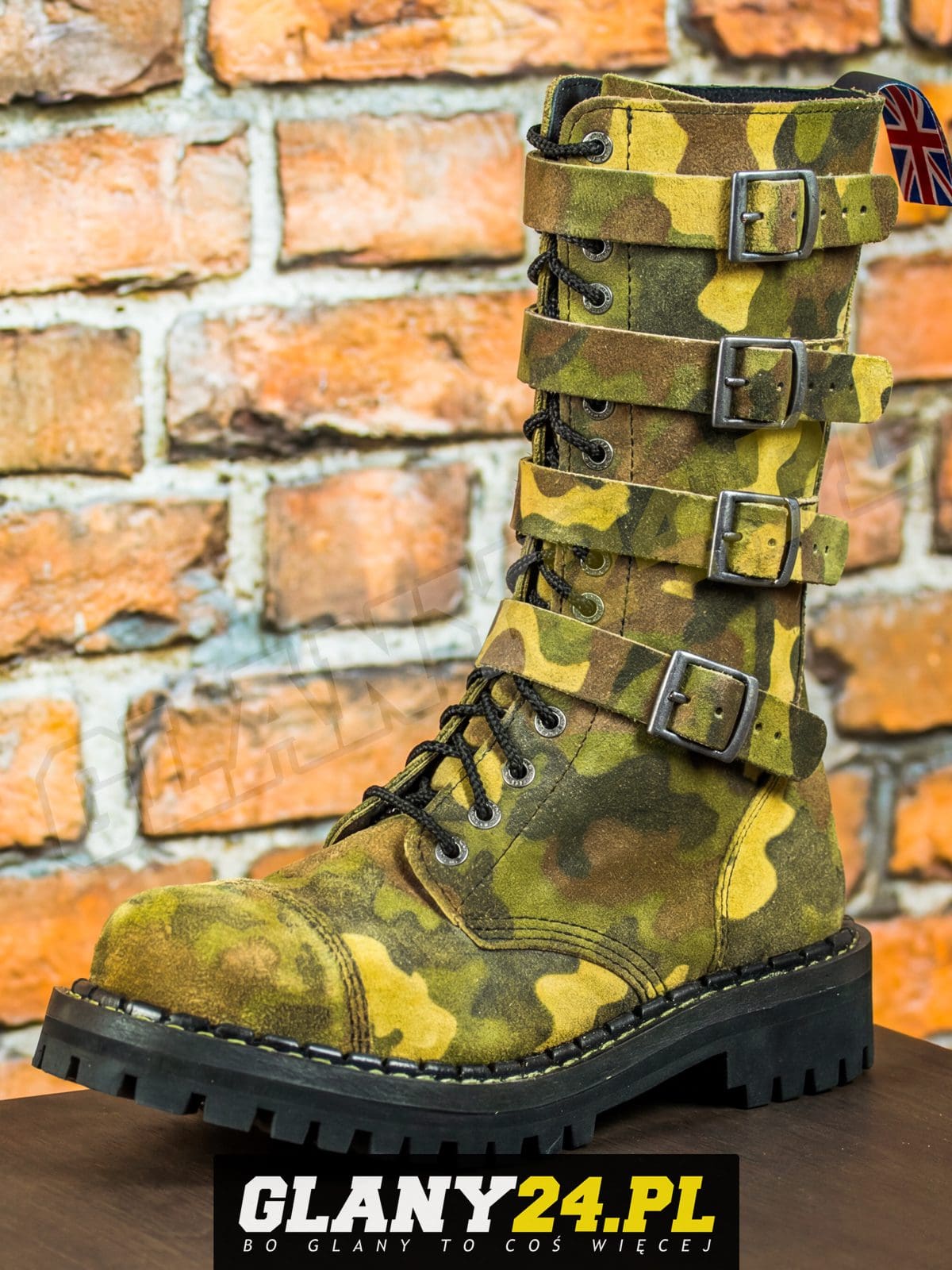 Glany 15 dziurek z 4 klamrami moro