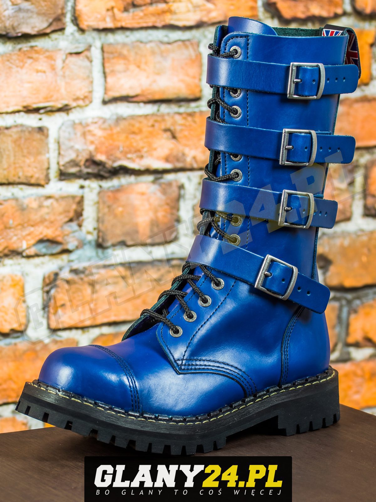 Glany 15 dziurek z 4 klamrami niebieskie