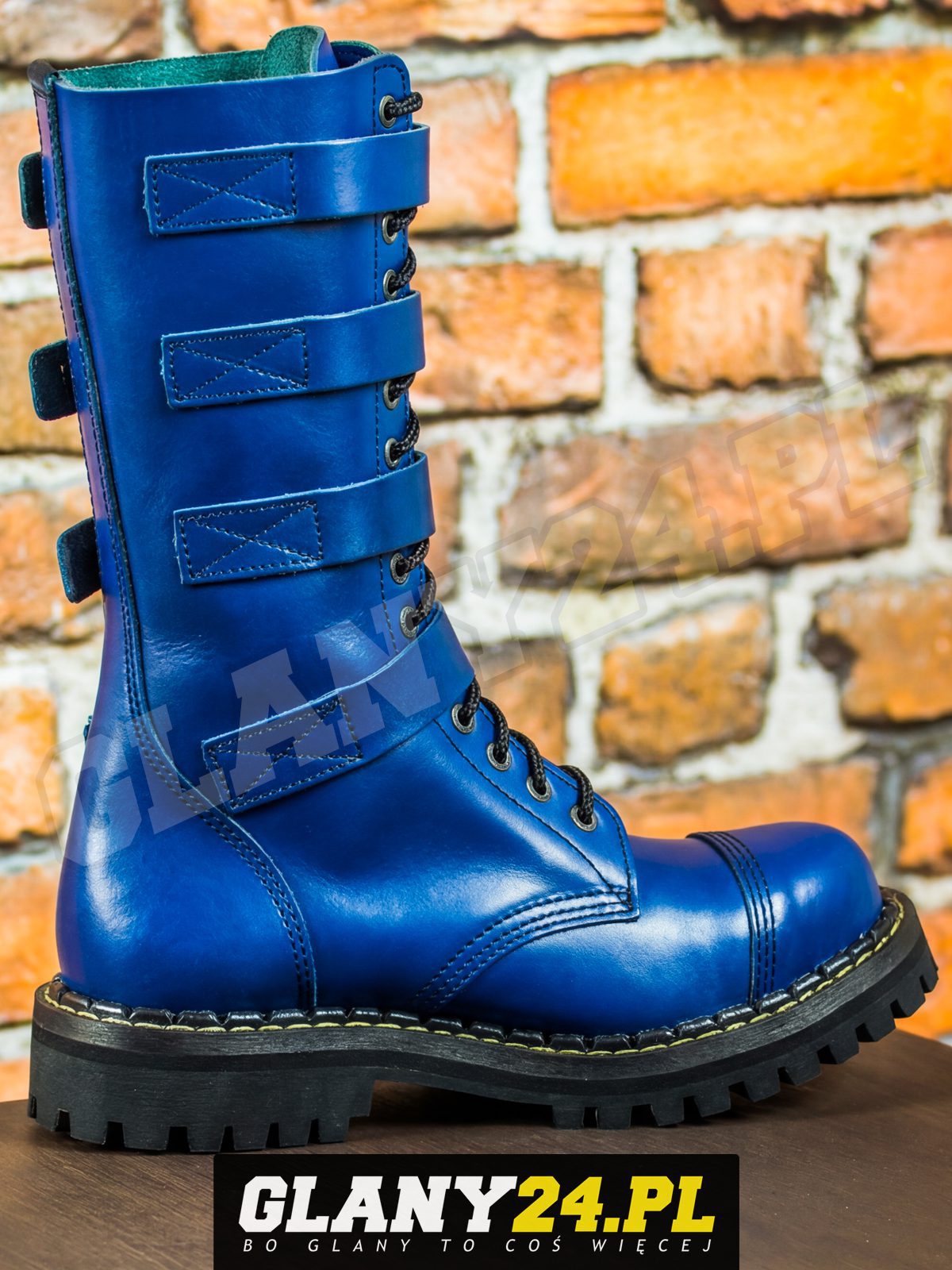 Glany 15 dziurek z 4 klamrami niebieskie