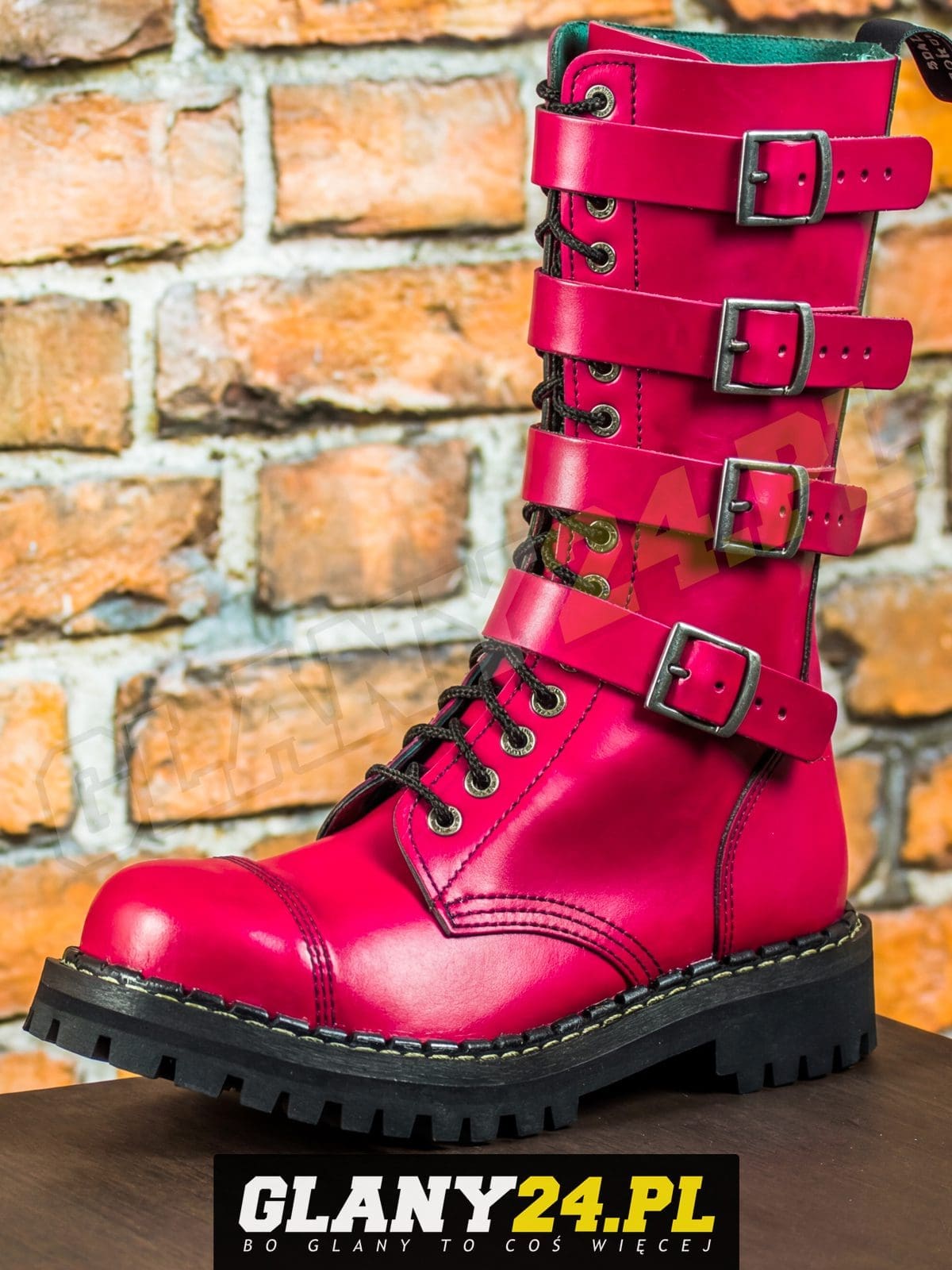 Glany 15 dziurek z 4 klamrami różowe