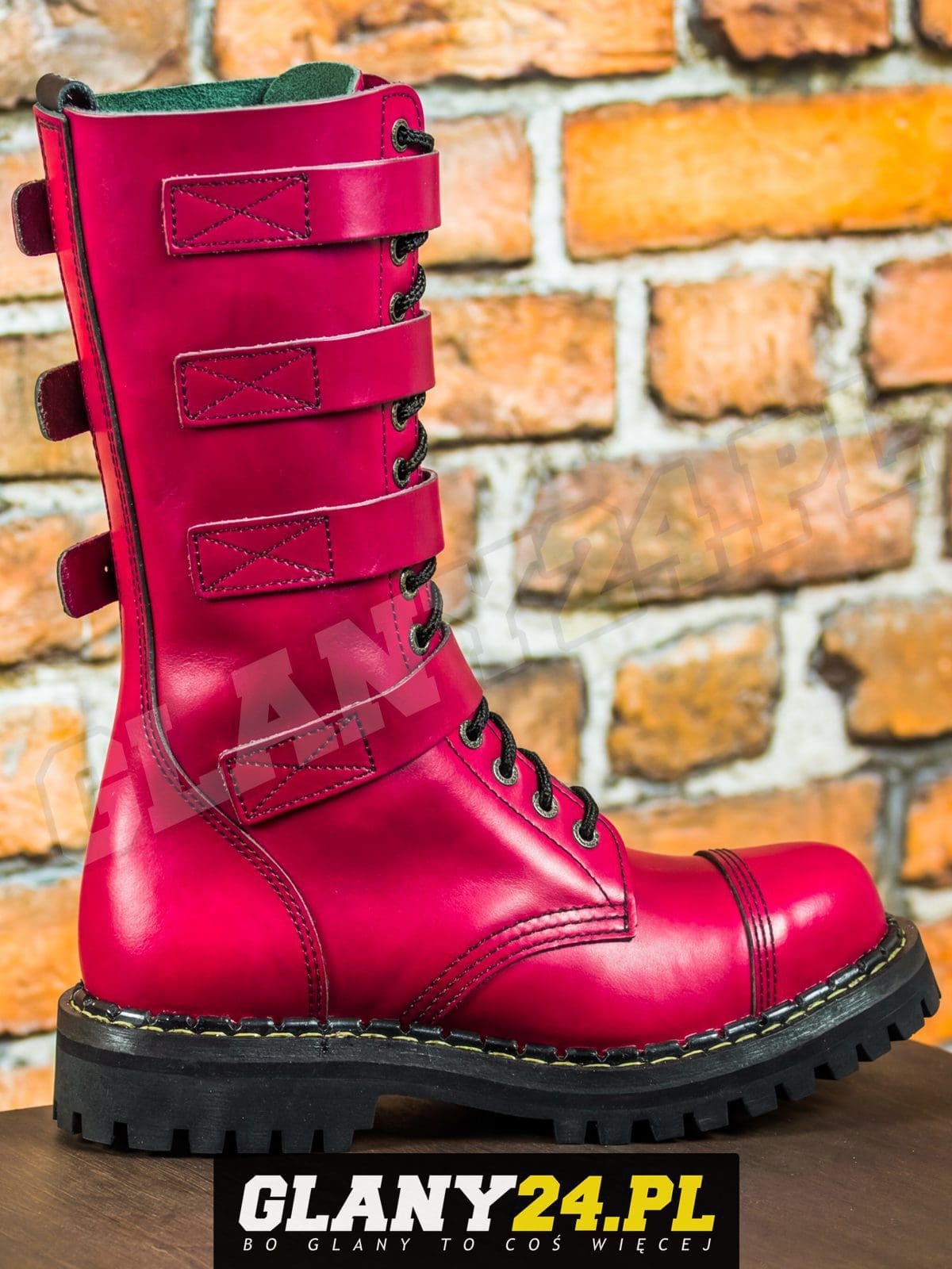 Glany 15 dziurek z 4 klamrami różowe