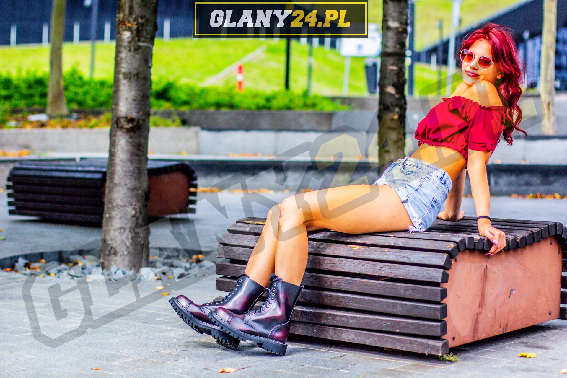 Glany przecierane na bordowo